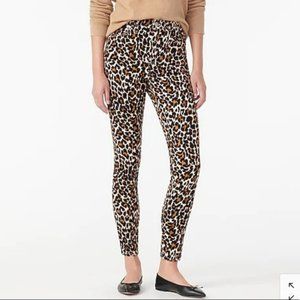 J.Crew 10” Toothpick Corduroy Pants Leopard Print